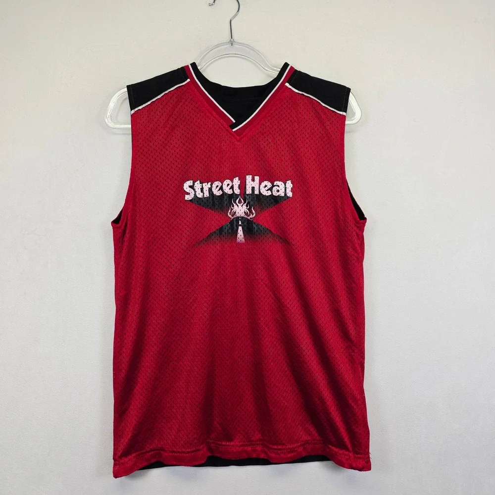 Kids Street Heat Basketball Jersey Number 10 Red Black Sleeveless Size XL 14‎ 16